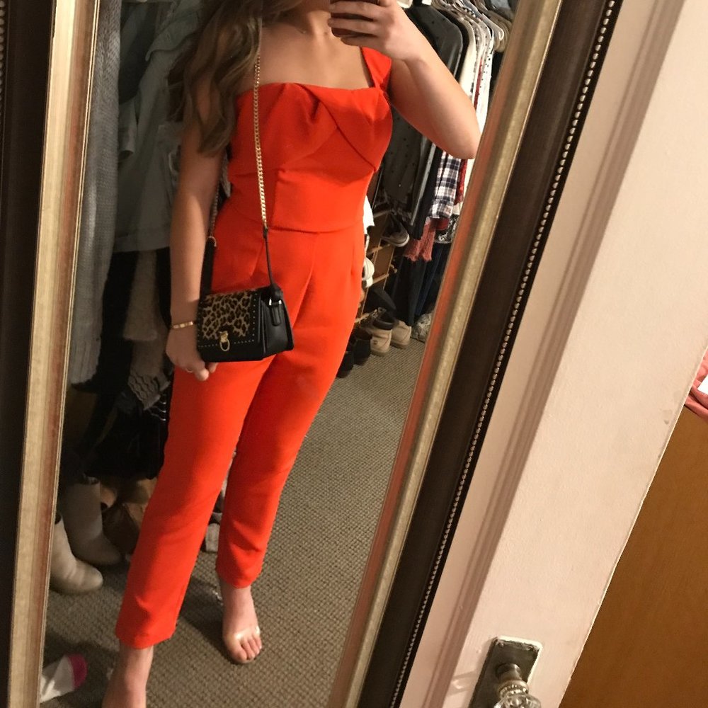 Orange one-shoulder Jumpsuit